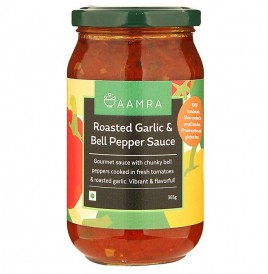 Aamra Roasted Garlic & Bell Pepper Sauce  Glass Jar  365 grams